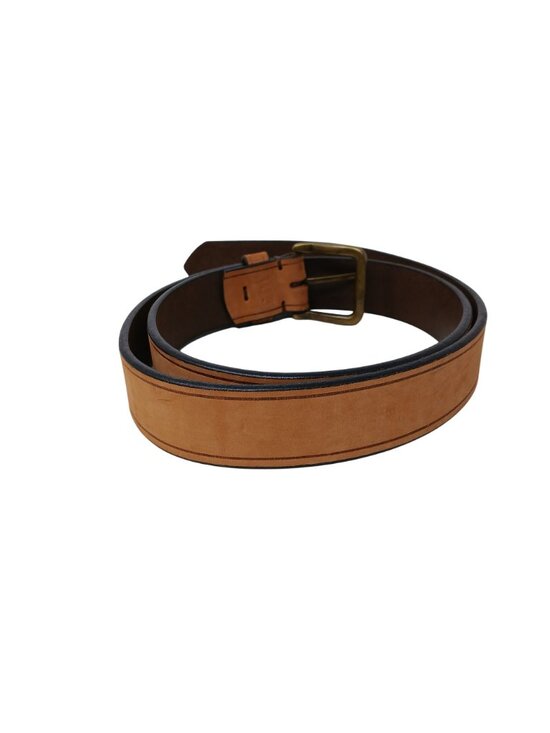 Brown Leather Belt 105 cm 40-42 With Brass Buckle Made Argentina #D-26i main image 10